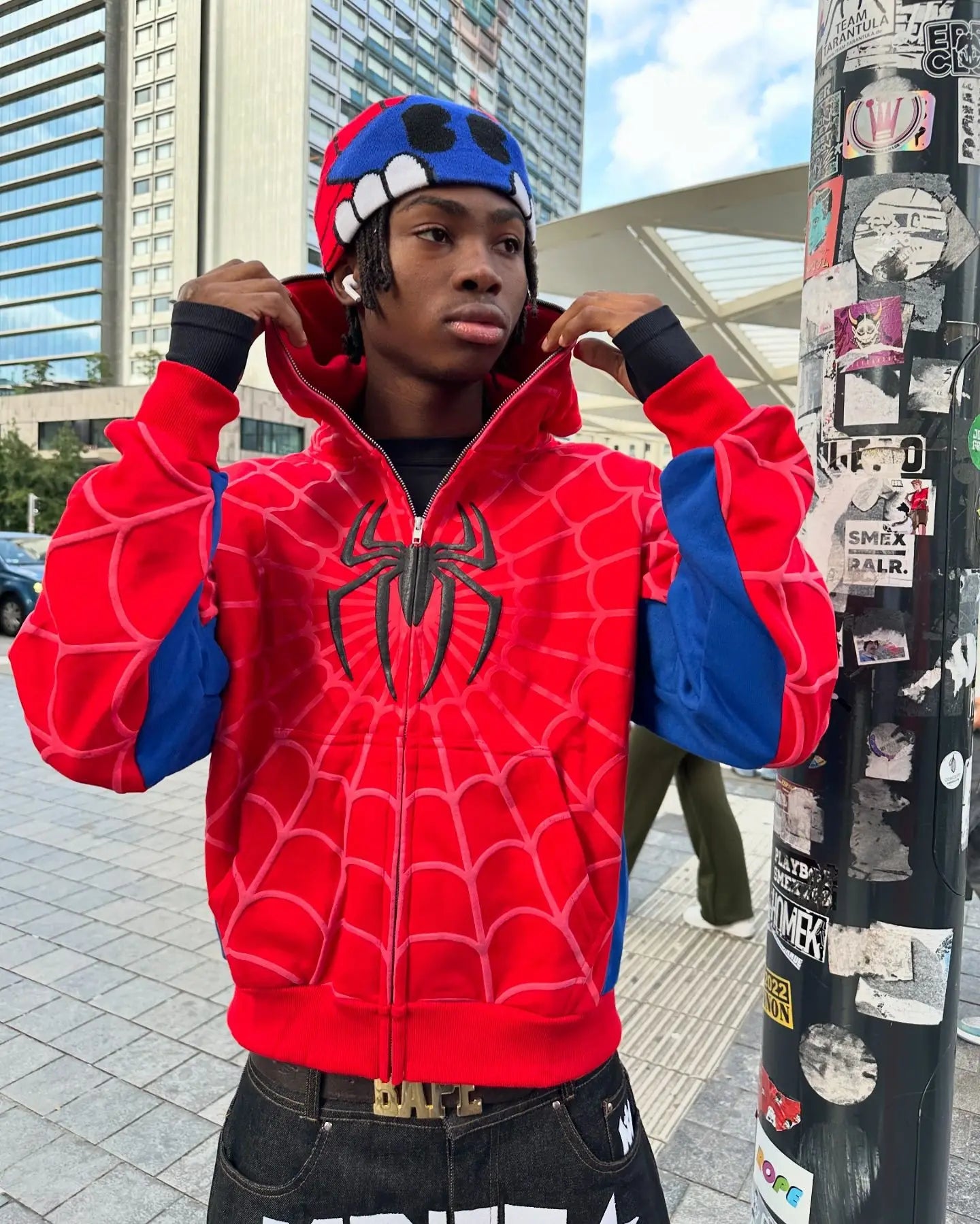 Spider Print Kapuzenjacke Unisex
