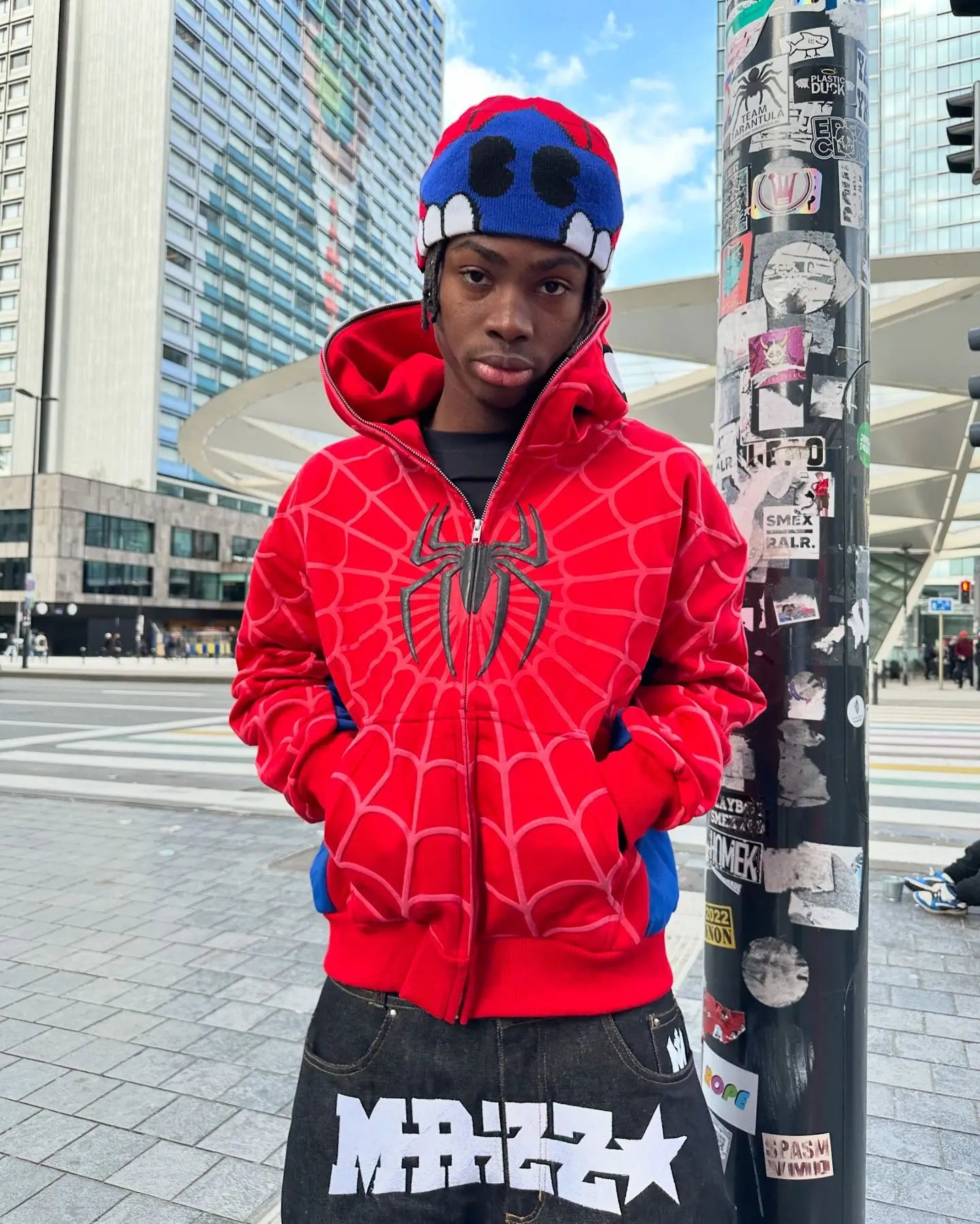 Spider Print Kapuzenjacke Unisex