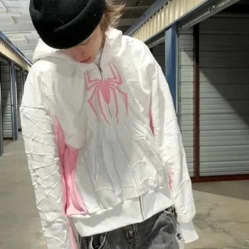 Spider Print Kapuzenjacke Unisex