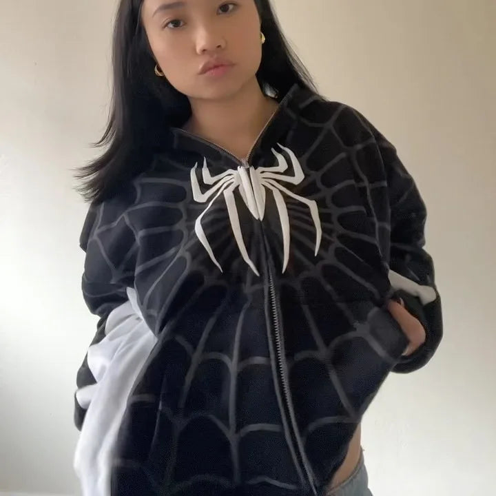 Spider Print Kapuzenjacke Unisex