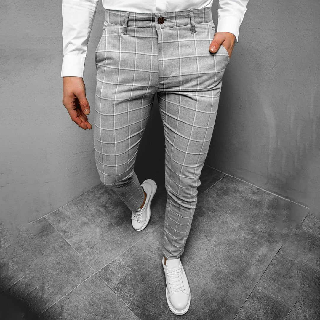 Variant image for Herren Chino Hose Karierter Schnitt Größe M Baumwolle-11