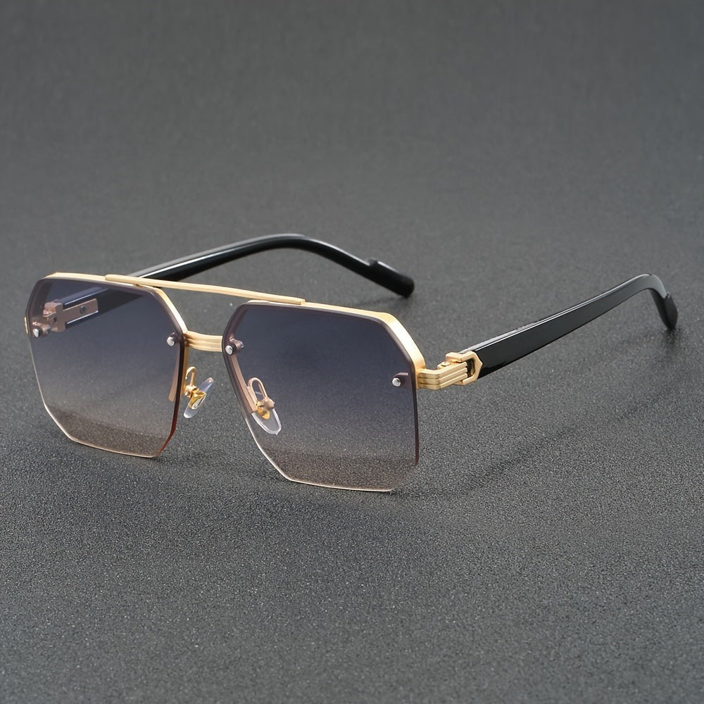 Half-rimless glasses made of zinc alloy with PC lenses
