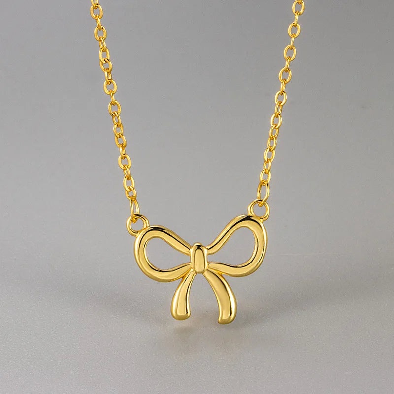 Halskette Damen aus Kupfer mit Cutout Bow Design