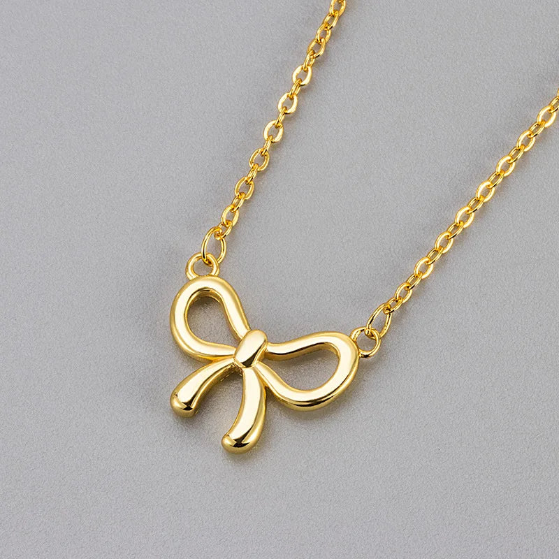 Halskette Damen aus Kupfer mit Cutout Bow Design