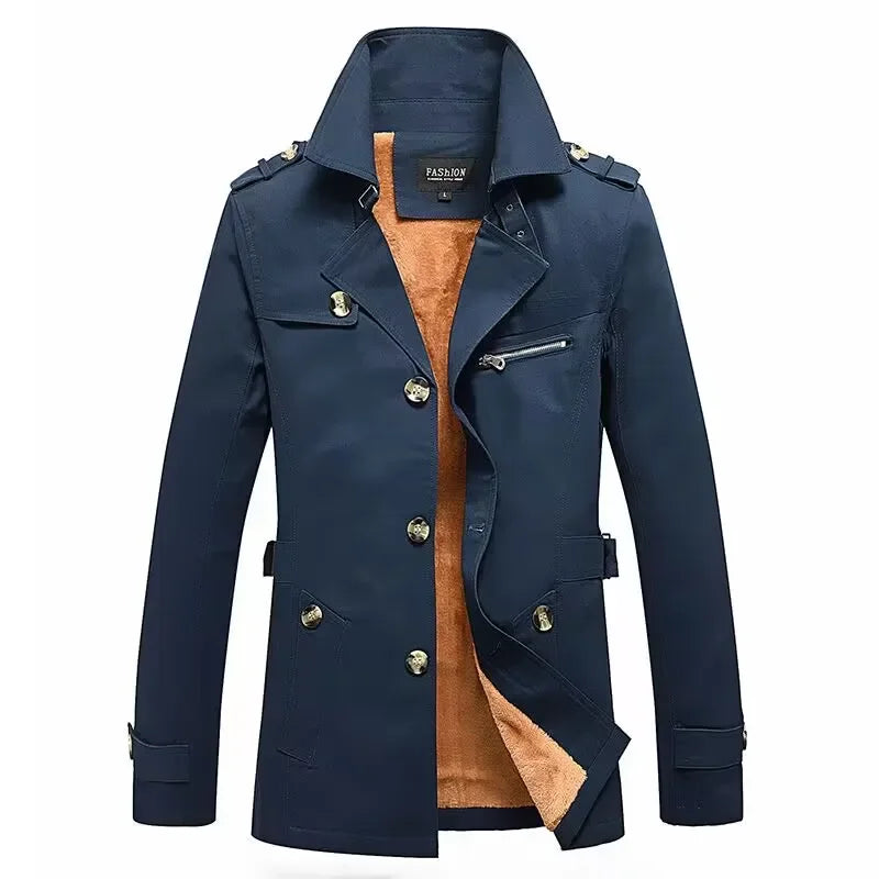 Men's coat with turn-down collar