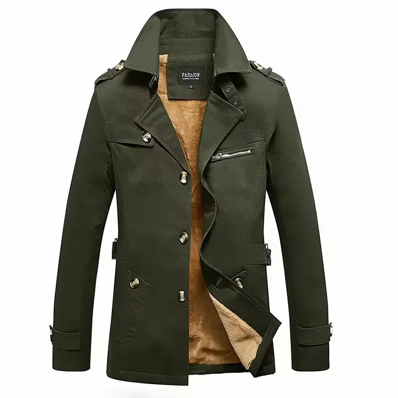 Men's coat with turn-down collar