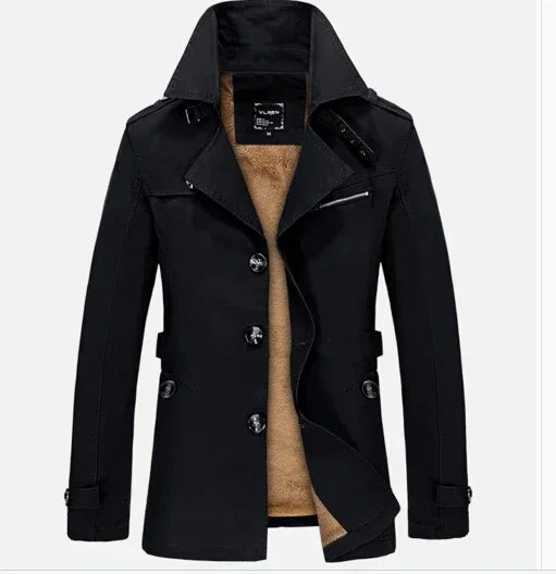 Men's coat with turn-down collar