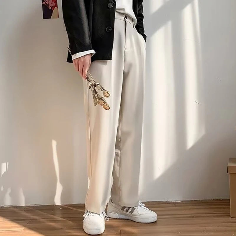 Herren Drape Lange Hose Slim Fit