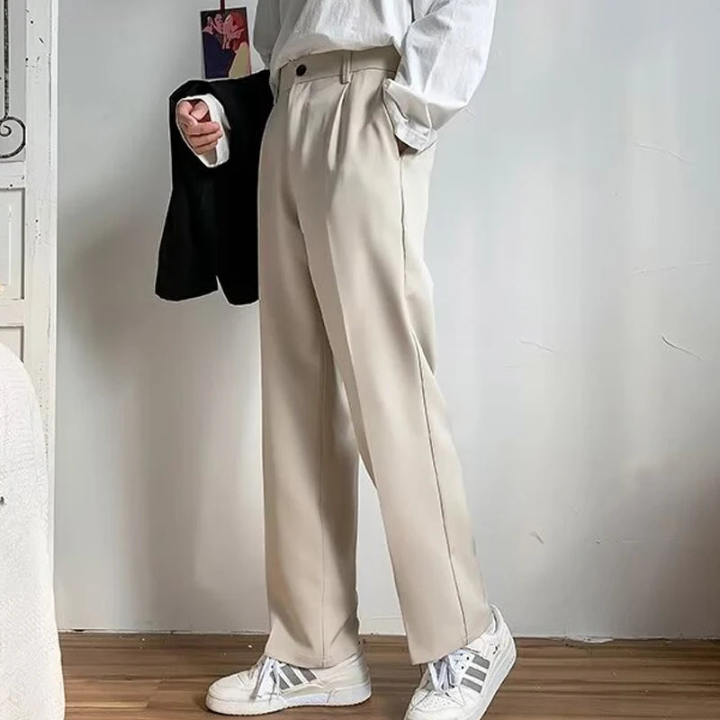 Herren Drape Lange Hose Slim Fit