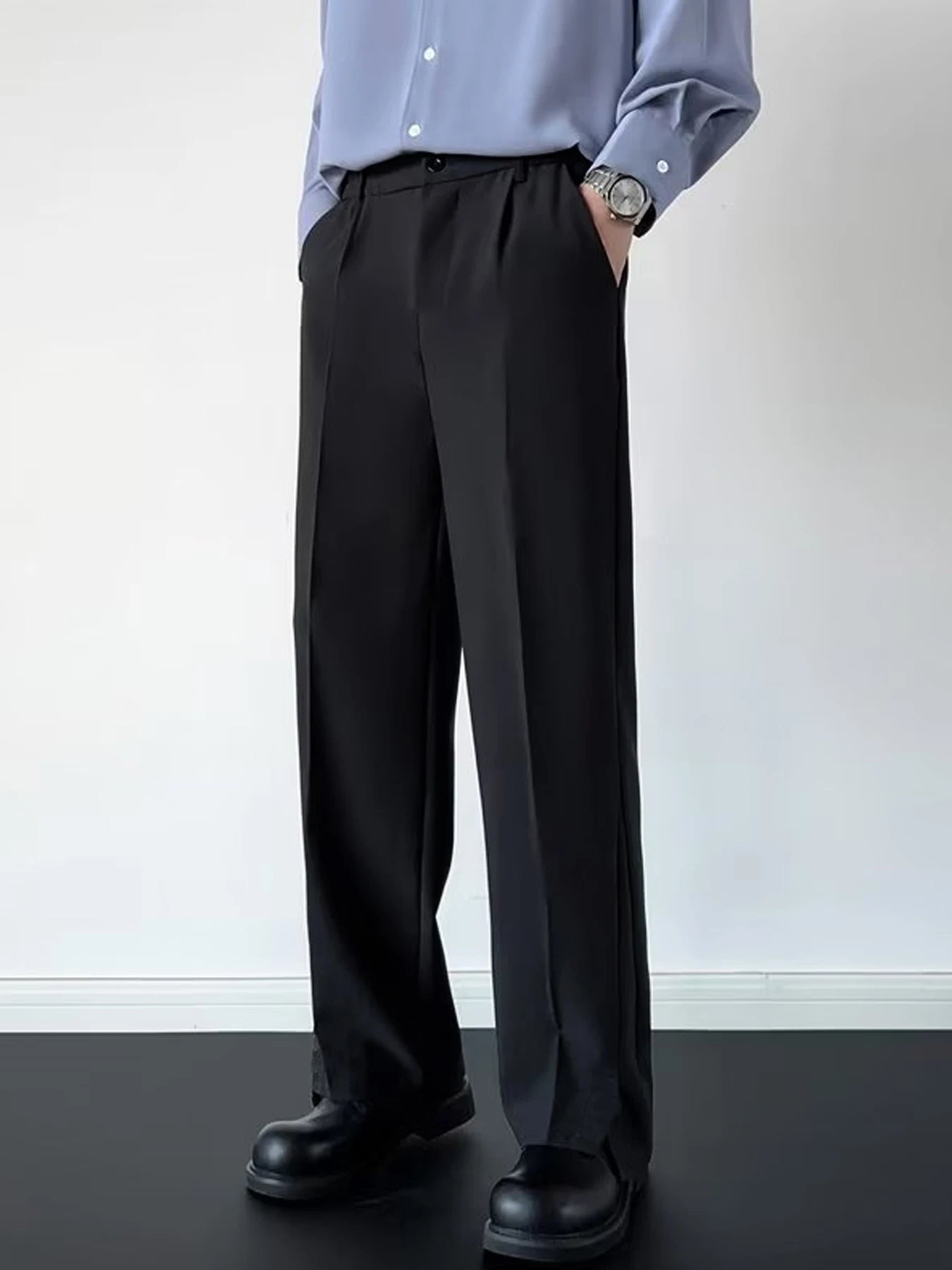 Herren Drape Lange Hose Slim Fit