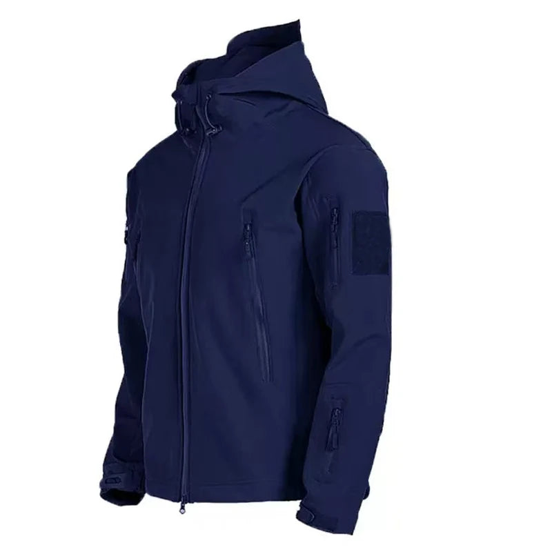 Herren Fleecejacke Wasserdicht mit Kapuze