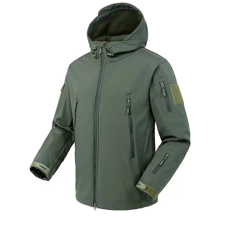 Herren Fleecejacke Wasserdicht mit Kapuze