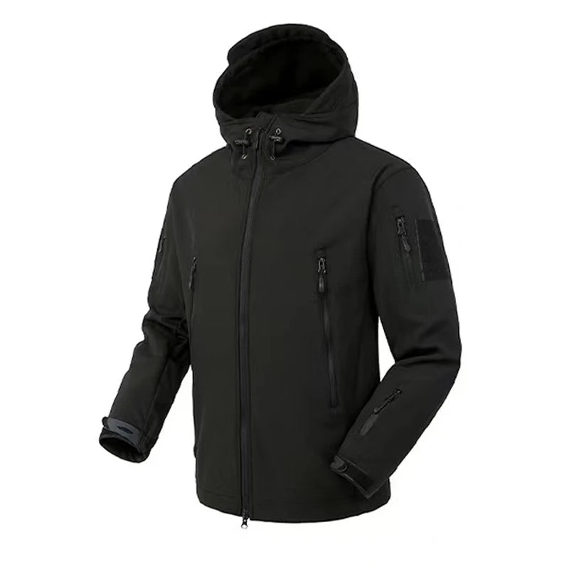 Herren Fleecejacke Wasserdicht mit Kapuze