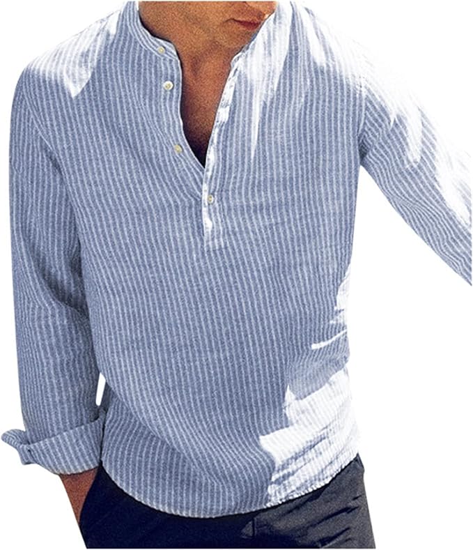 Henley | Herren Shirt aus Baumwoll-Leinen-Mix