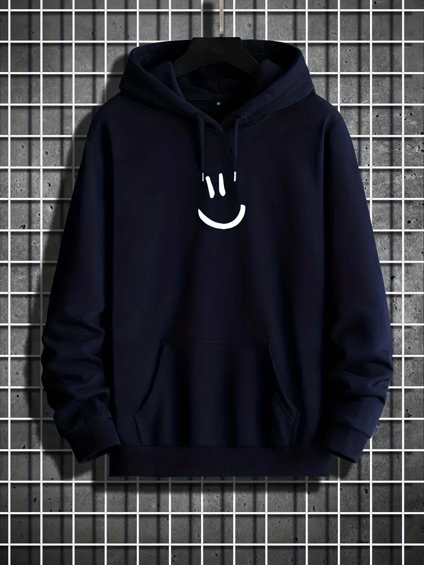 Herren Hoodie mit Lächelndem Grafikdruck in Übergröße