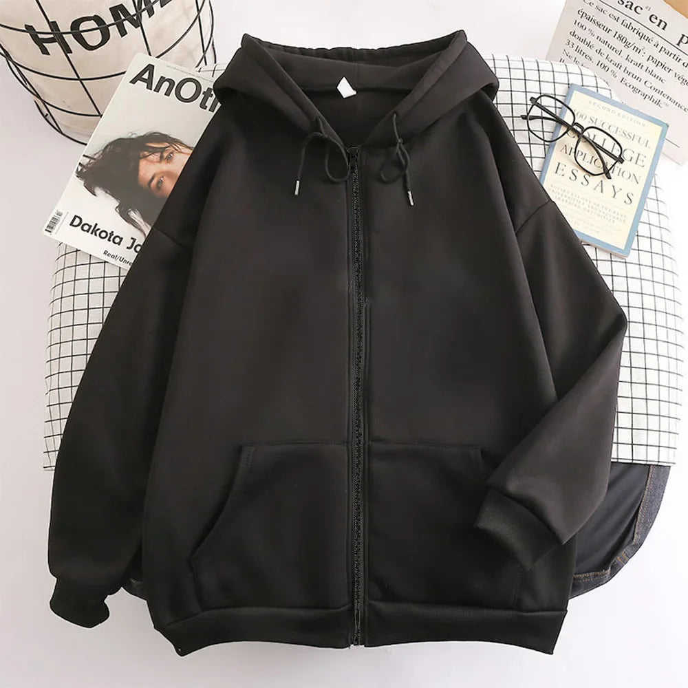 Oversized Kapuzenjacke mit Reißverschluss