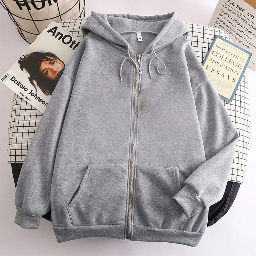 Oversized Kapuzenjacke mit Reißverschluss