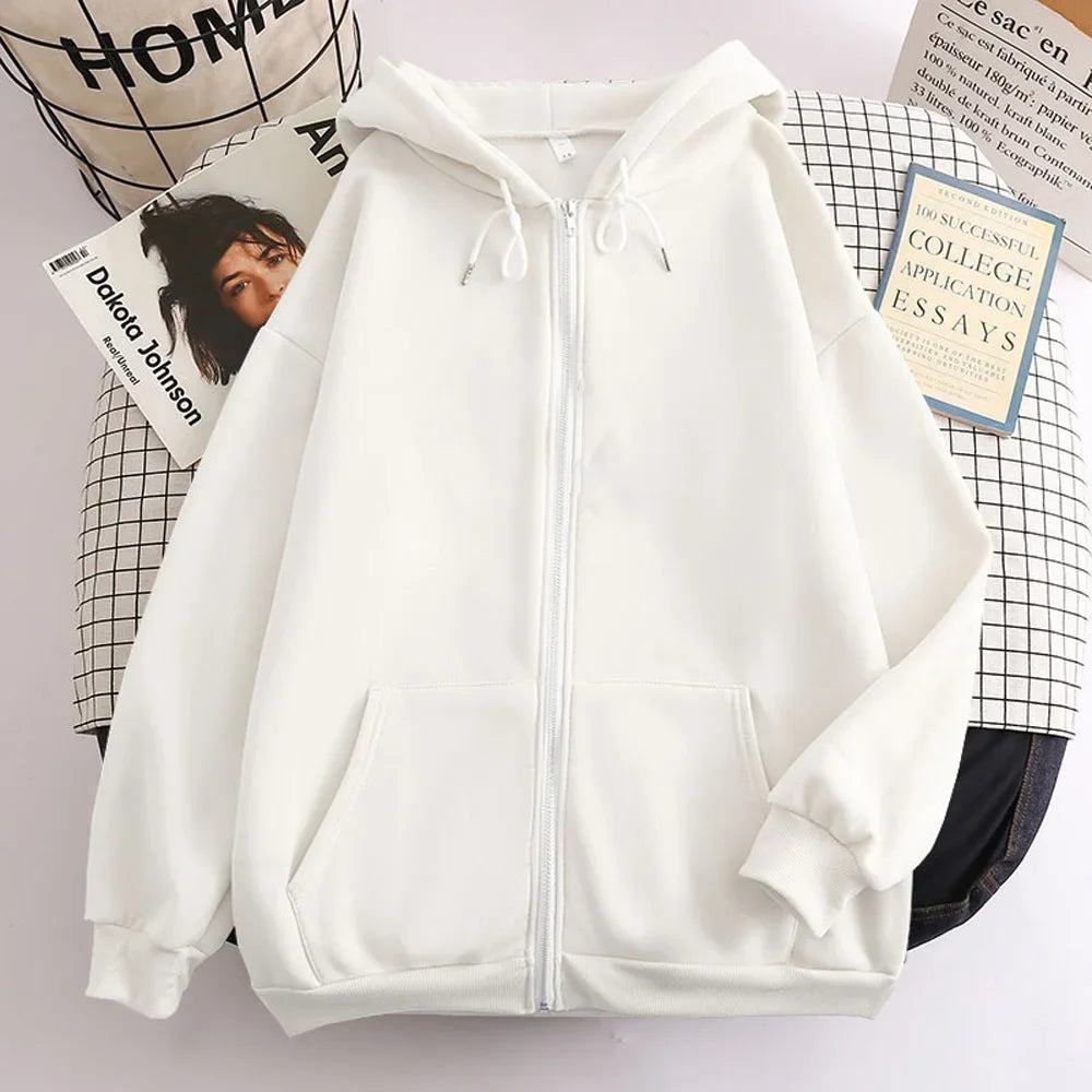Oversized Kapuzenjacke mit Reißverschluss
