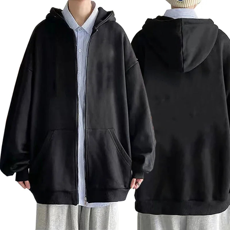 Oversized Kapuzenjacke mit Reißverschluss