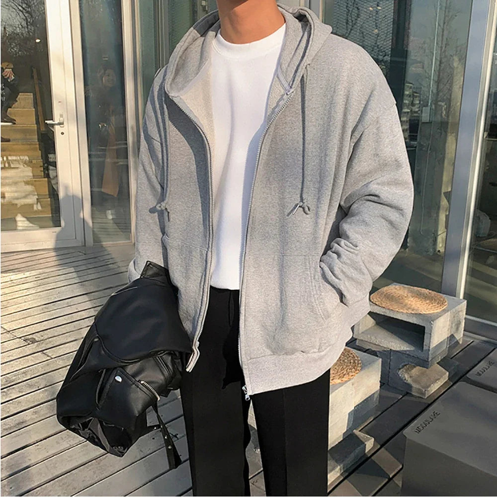 Oversized Kapuzenjacke mit Reißverschluss