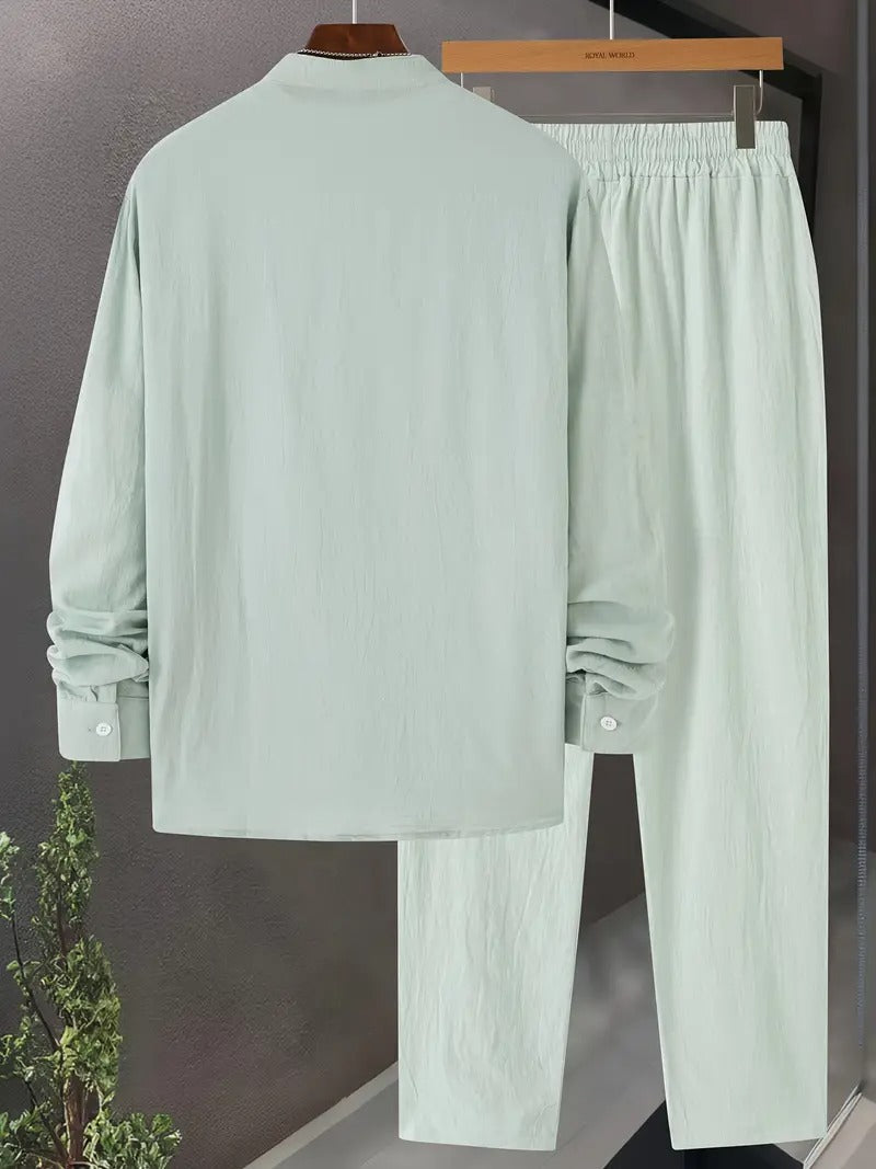 Herren Baumwoll-Leinen-Set