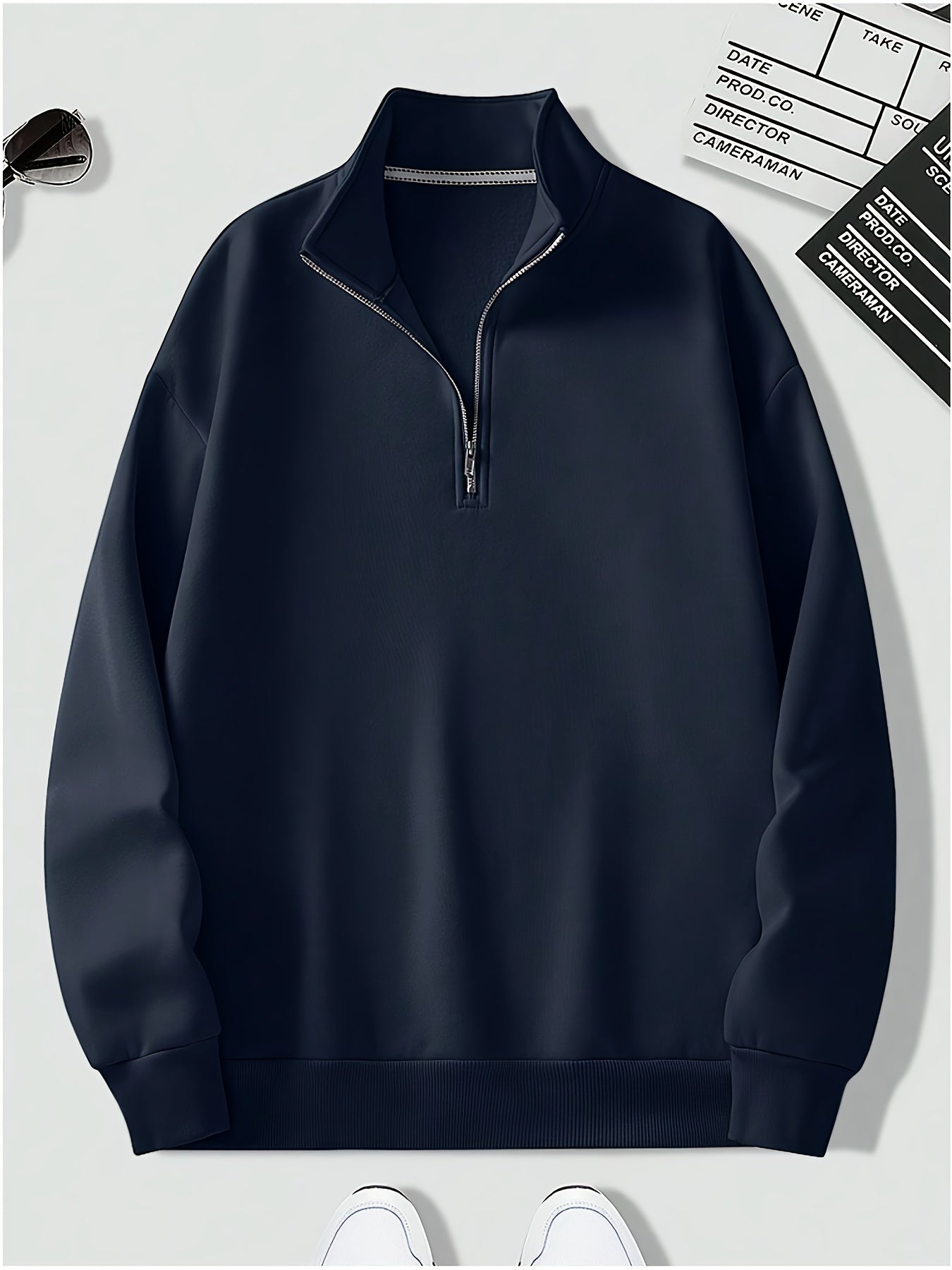 Herren Pullover mit Viertelreißverschluss