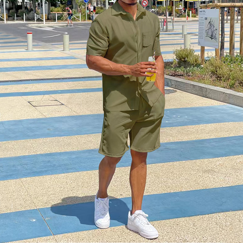 Herren Sommer Set mit Modernem Design und Reißverschluss