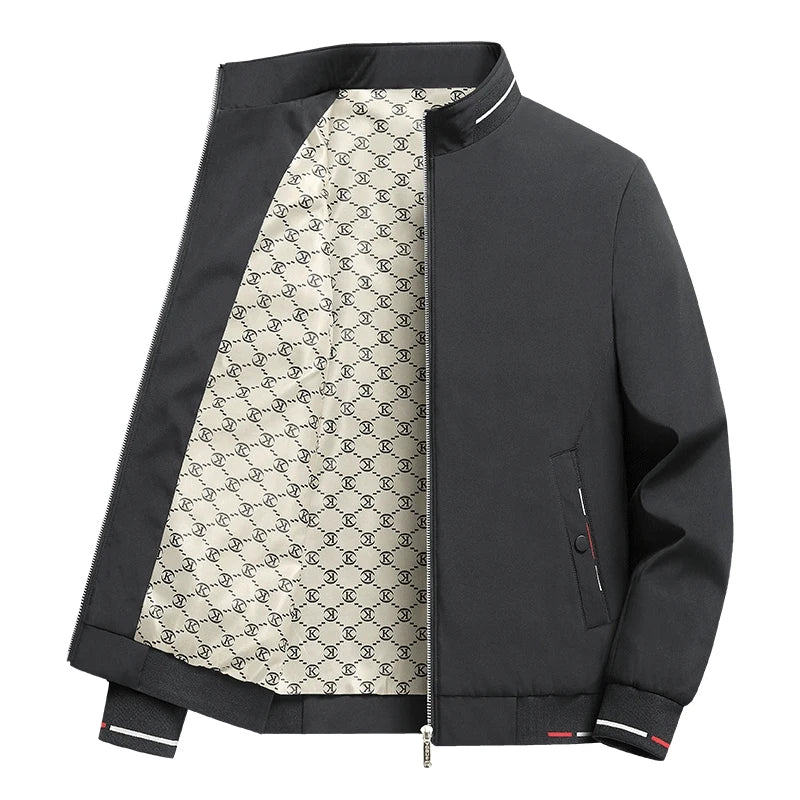 Men's stand-up collar jacket made of plush