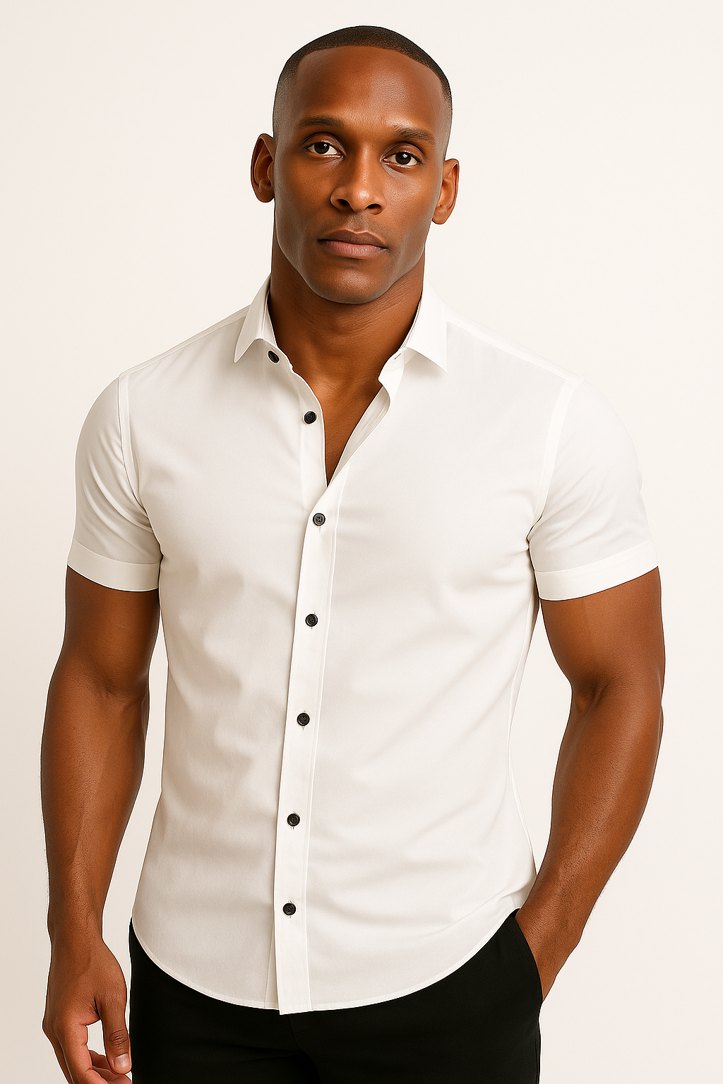 Herren Stretch-Fit T-Shirt Sportlich Athletischer Schnitt