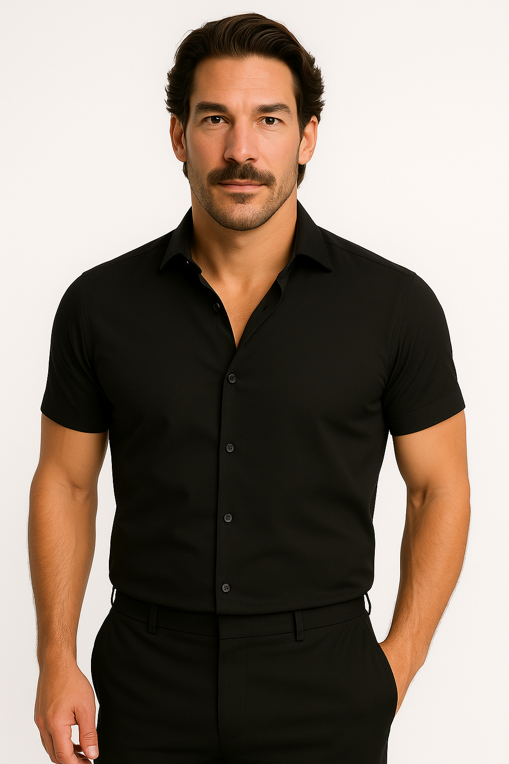Herren Stretch-Fit T-Shirt Sportlich Athletischer Schnitt