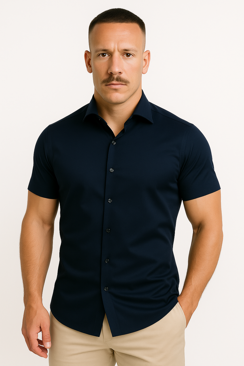 Herren Stretch-Fit T-Shirt Sportlich Athletischer Schnitt