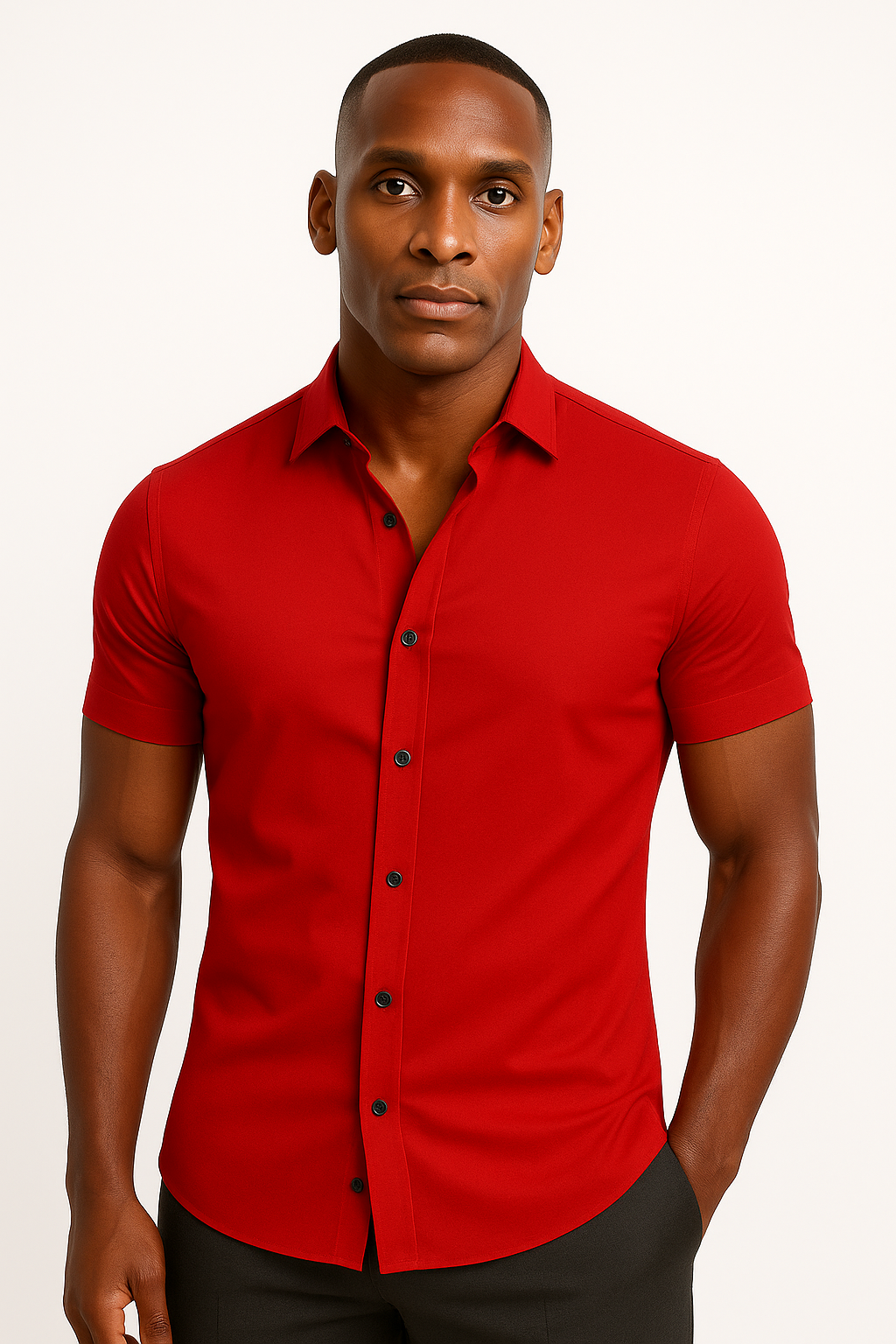 Herren Stretch-Fit T-Shirt Sportlich Athletischer Schnitt