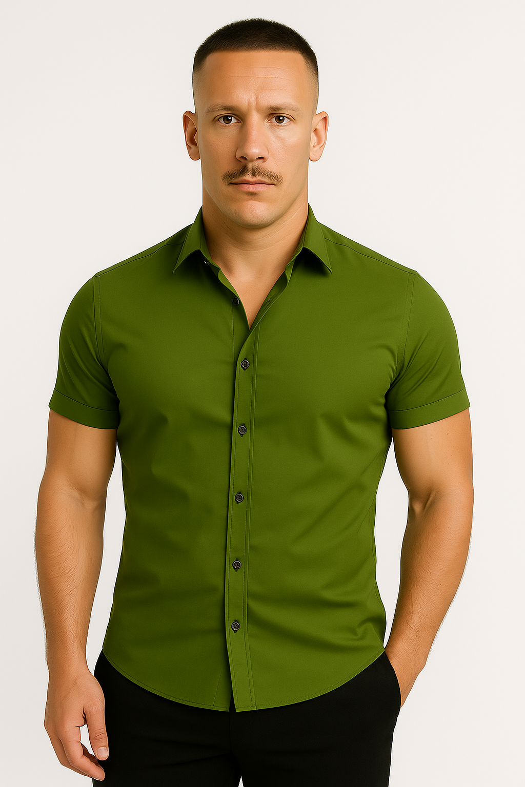 Herren Stretch-Fit T-Shirt Sportlich Athletischer Schnitt