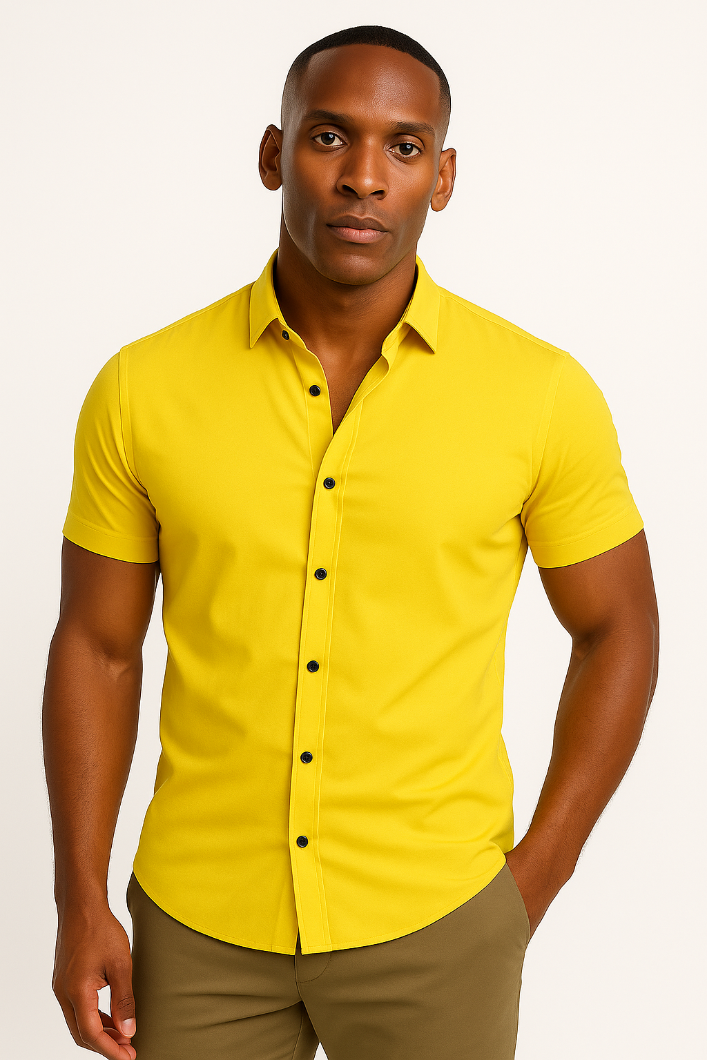 Herren Stretch-Fit T-Shirt Sportlich Athletischer Schnitt