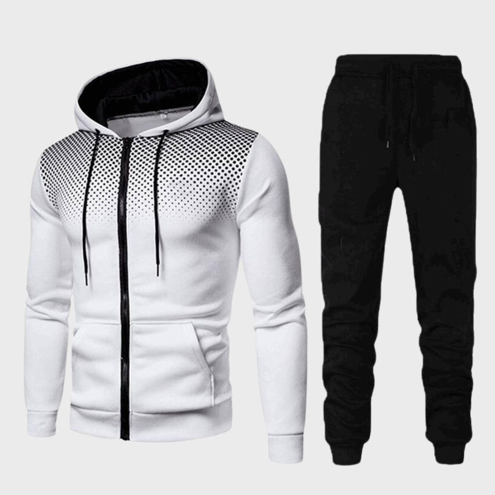 Herren Trainingsanzug Set mit Kapuzenjacke und Reißverschluss