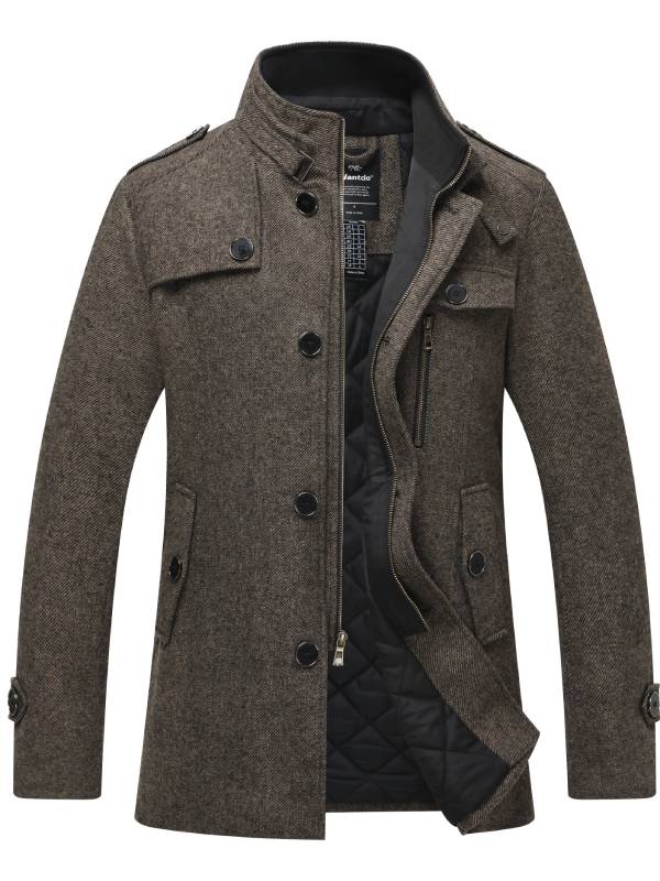 Herrenjacke aus Wollmix mit Stehkragen