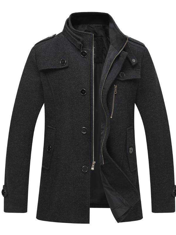 Herrenjacke aus Wollmix mit Stehkragen