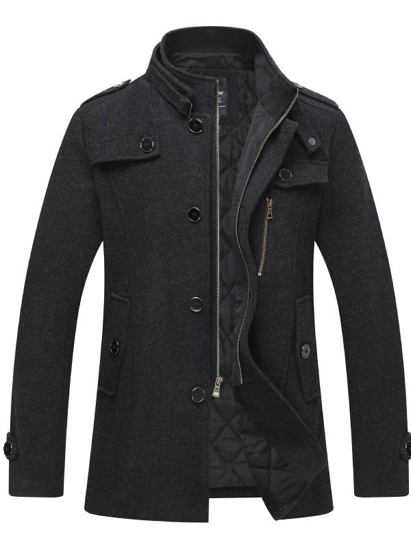 Herrenjacke aus Wollmix mit Stehkragen
