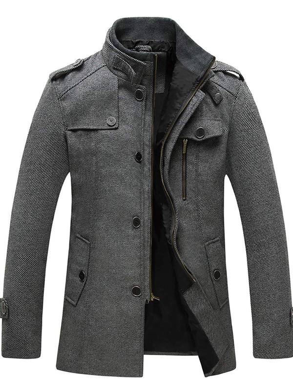 Herrenjacke aus Wollmix mit Stehkragen