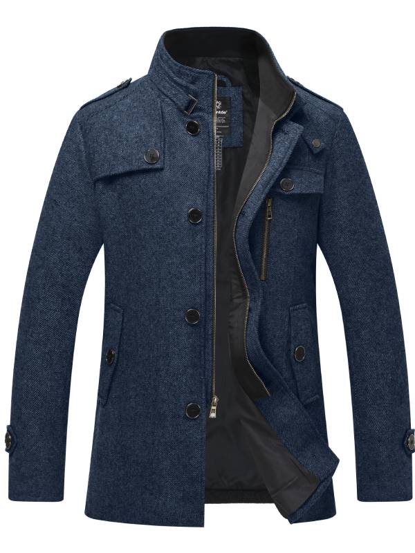 Herrenjacke aus Wollmix mit Stehkragen
