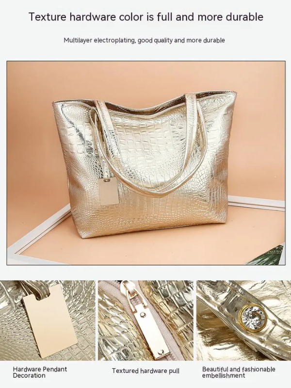 Borsa a tracolla Isabella con stampa coccodrillo – Borsa a tracolla spaziosa e elegante in tre colori