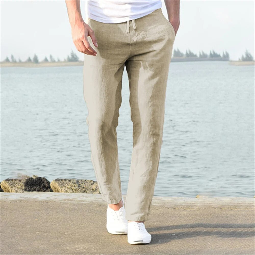Variant image for Max | Herren Leinenhose mit Kordelzug für Bequemlichkeit und Stil-6