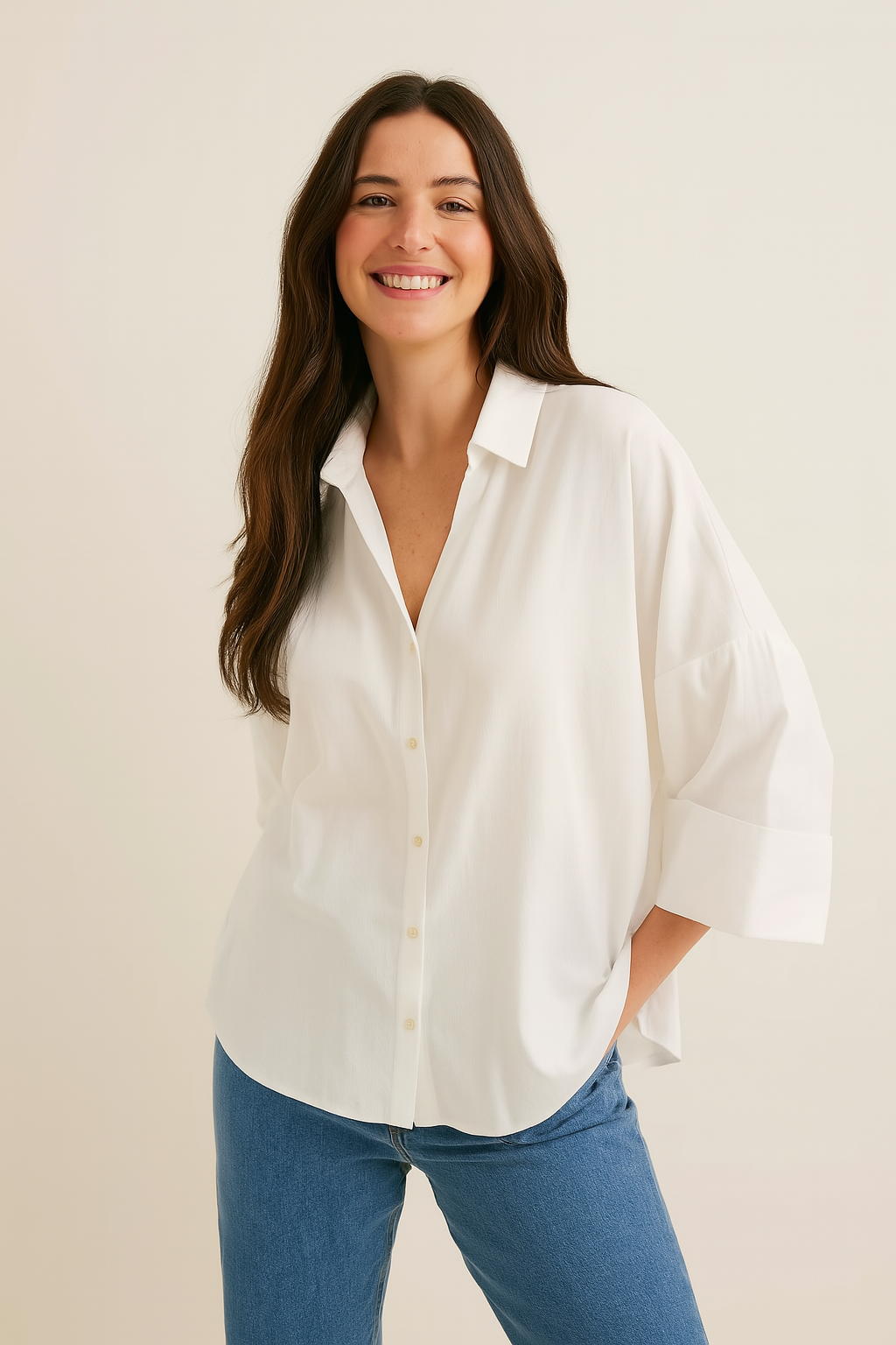 Oversize Bluse mit gestreiftem Muster