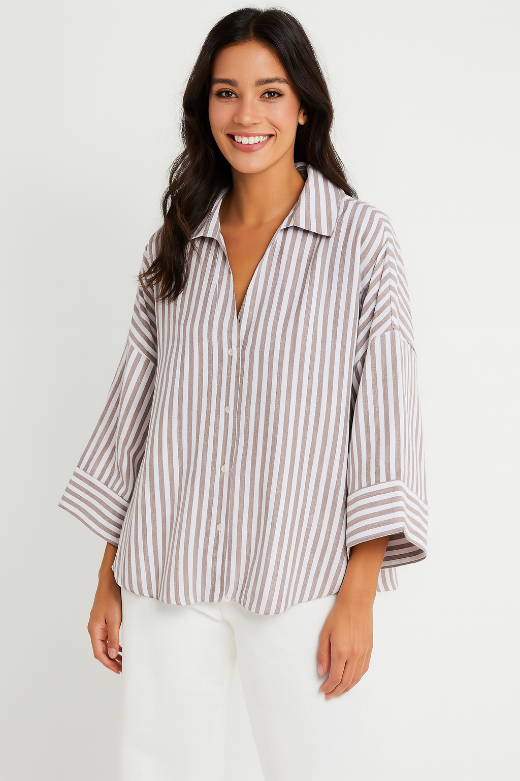 Oversize Bluse mit gestreiftem Muster