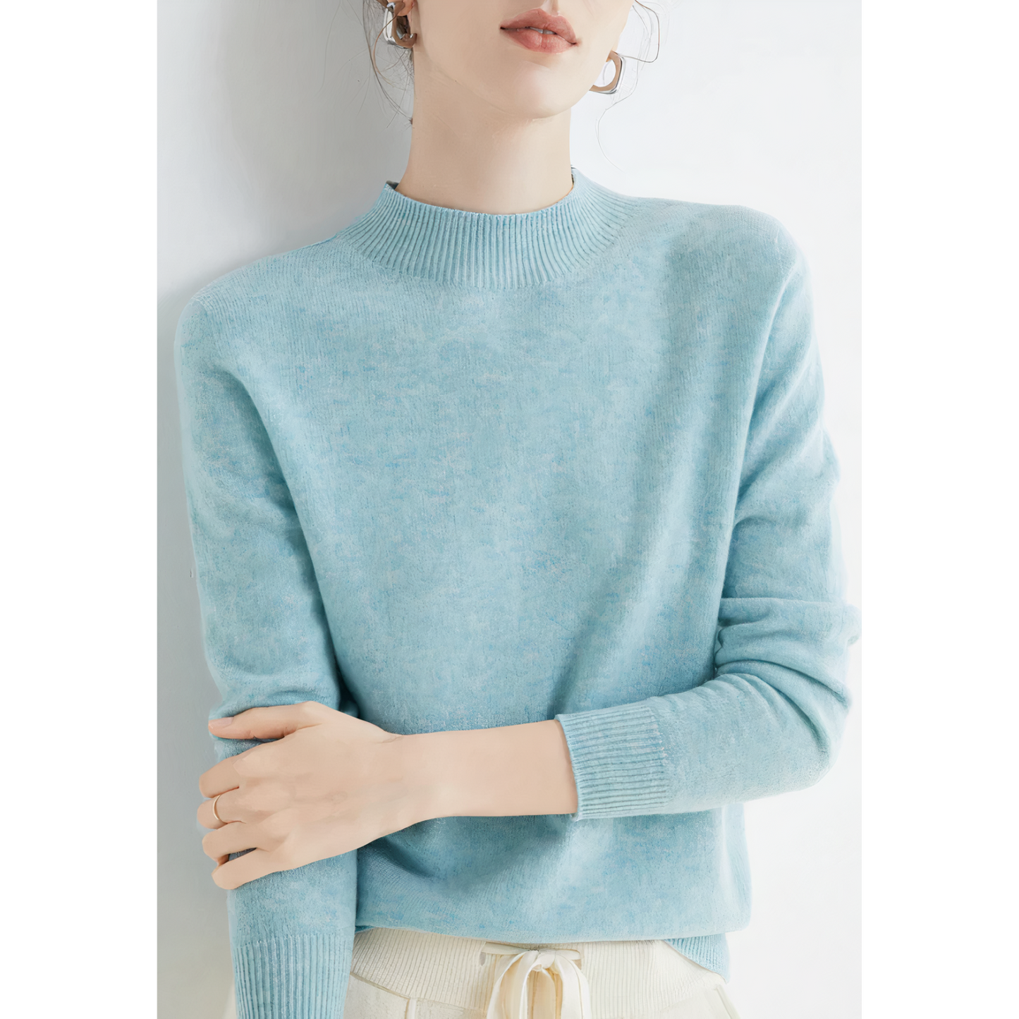 Pullover für Damen mit Halbhalskragen