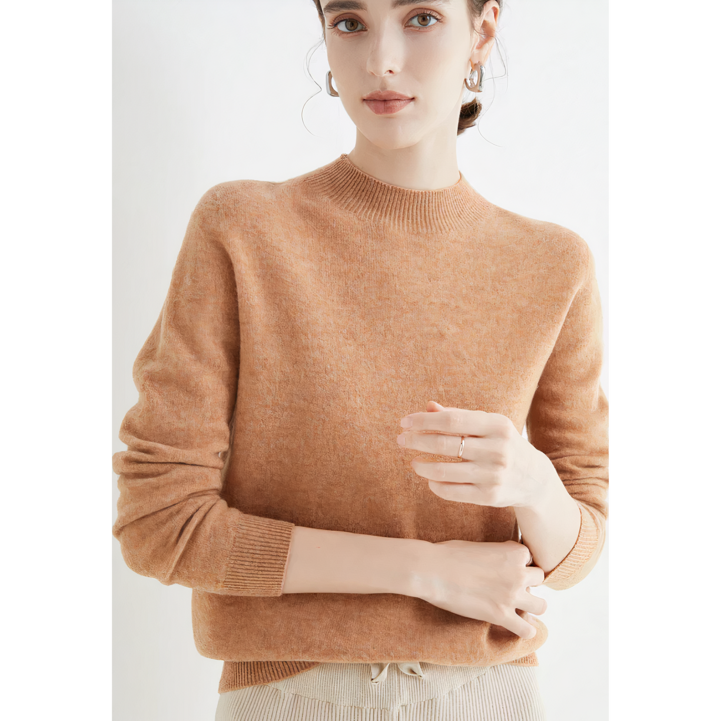 Pullover für Damen mit Halbhalskragen