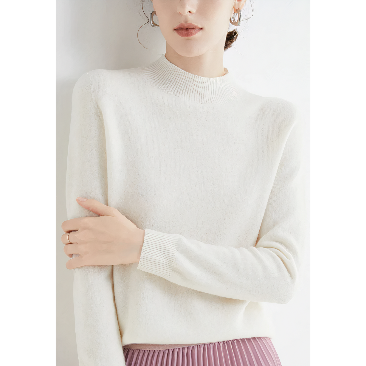 Pullover für Damen mit Halbhalskragen