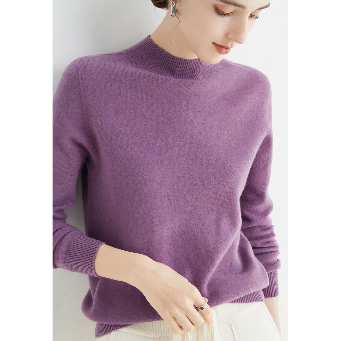 Pullover für Damen mit Halbhalskragen