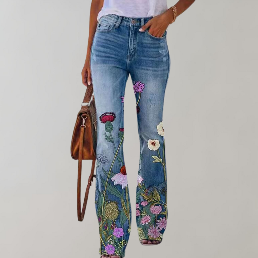 Variant image for Damen Flare Hose Lila Größe M Baumwolle - Leichte Sommerhose für Stil und Komfort-19