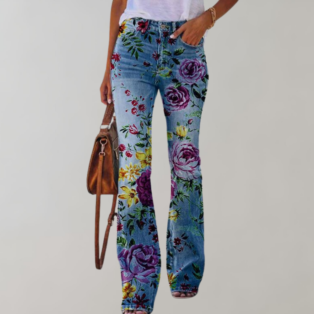 Variant image for Damen Flare Hose Lila Größe M Baumwolle - Leichte Sommerhose für Stil und Komfort-31